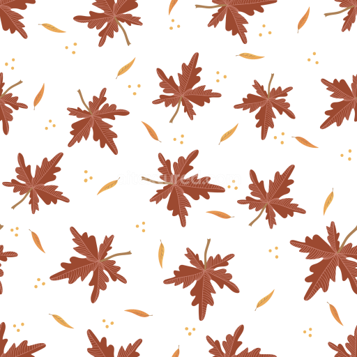Seamless 3D PBR Texture of Stylized Autumn Leaves in Warm Browns and Oranges