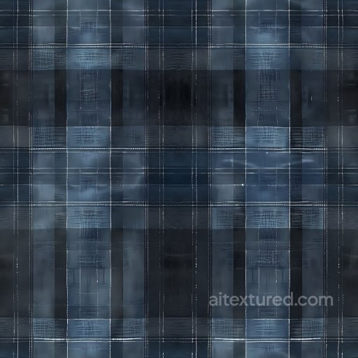 Seamless 3D PBR Texture of Blue Toned Plaid Fabric with Layered Weave Pattern texture preview