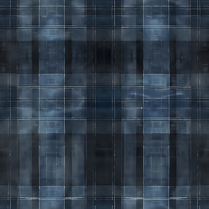 Blue Toned Plaid Fabric with Layered Weave Pattern seamless PBR texture preview