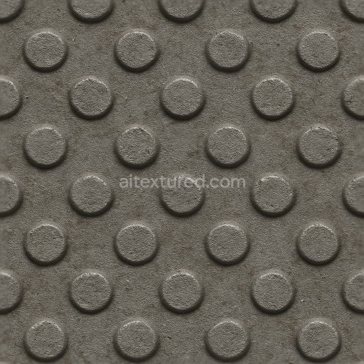Seamless 3d texture pbr 8k tactile plate with circular bumps on industrial gray metal