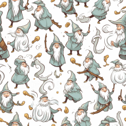 seamless Seamless 3D PBR Texture of Cartoon Wizard Characters in Soft Pastel Pattern texture 8k free download PBR