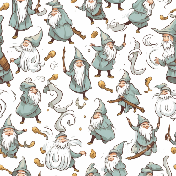 All Easter Digital paper Texture of Cartoon Wizard Characters in Soft Pastel Pattern All Easter Digital paper texture preview