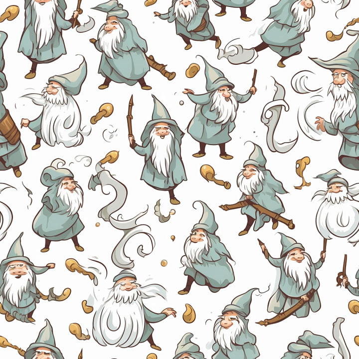 All Easter Digital paper of Cartoon Wizard Characters in Soft Pastel Pa… seamless PBR texture preview