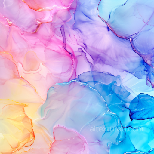 Alcohol Ink PBR Texture with Pastel Fluid Waves and Translucent Layers seamless Alcohol ink PBR texture