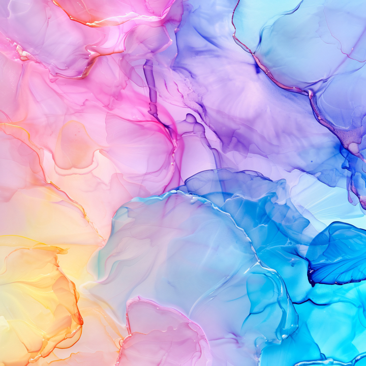 Alcohol Ink Featuring Pastel Fluid Waves and Soft Color Transitions seamless PBR texture preview