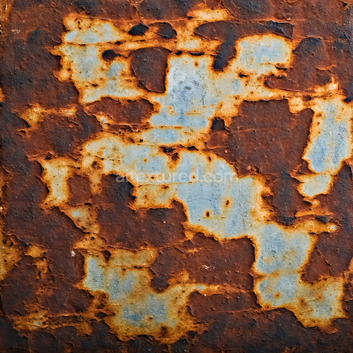 Seamless 3D Rusted Metal PBR Texture with Cracked and Peeling Paint