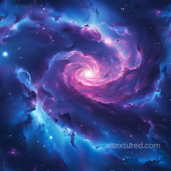 Space PBR Texture Featuring Spiral Galaxy with Vibrant Nebula Swirls Star, space, planets texture preview