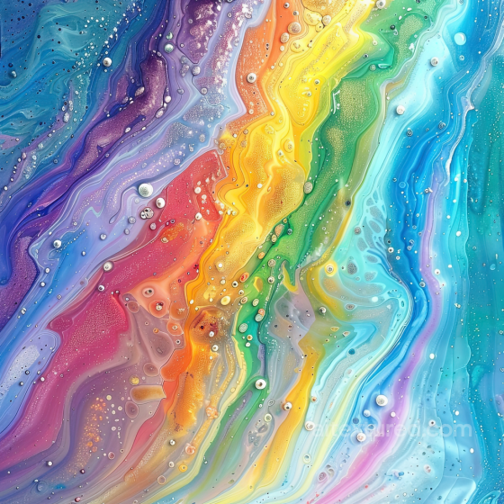 Alcohol Ink PBR Texture Featuring Vibrant Rainbow Fluid Waves and Organic Marbling Alcohol ink texture preview