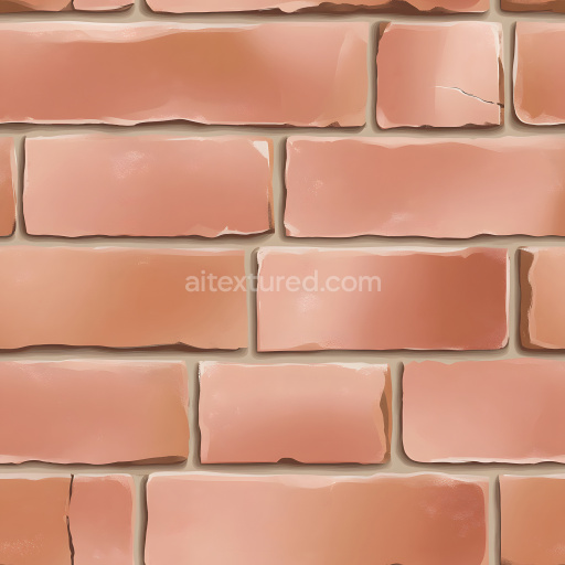 Seamless 3D Cracked Red Brick Wall PBR Texture with Subtle Fractures