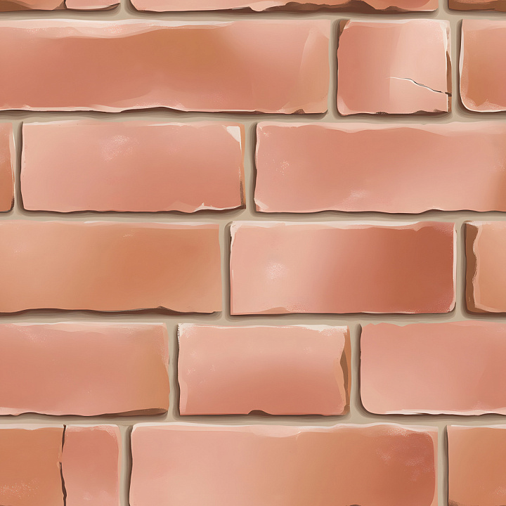 Cracked Red Brick Wall with Subtle Fractures seamless PBR texture preview