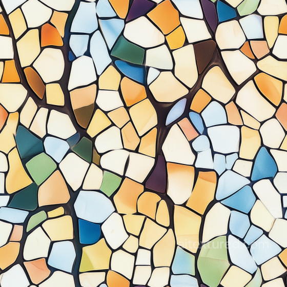 Mosaic PBR Texture of Colorful Broken Ceramic Tiles with Matte Finish Mosaic texture preview