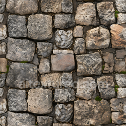 seamless Seamless 3D Weathered Stone Pavement PBR Texture with Natural Erosion and Moss texture 8k free download PBR
