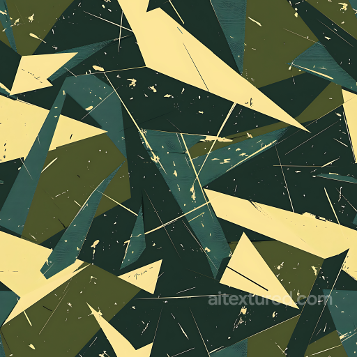 Geometric Camouflage PBR Texture with Angular Shapes and Olive Palette seamless Color Camouflage PBR texture