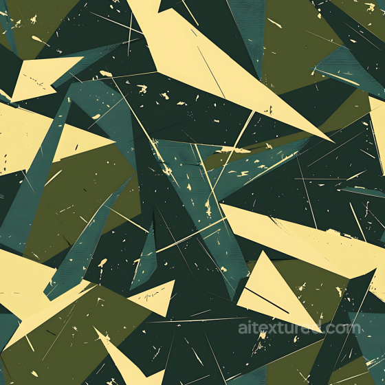 Geometric Camouflage PBR Texture with Angular Shapes and Olive Palette Color Camouflage texture preview