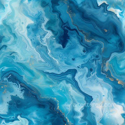 Blue Marble PBR Texture with Fluid Veins and Gold Highlights seamless Marble PBR texture