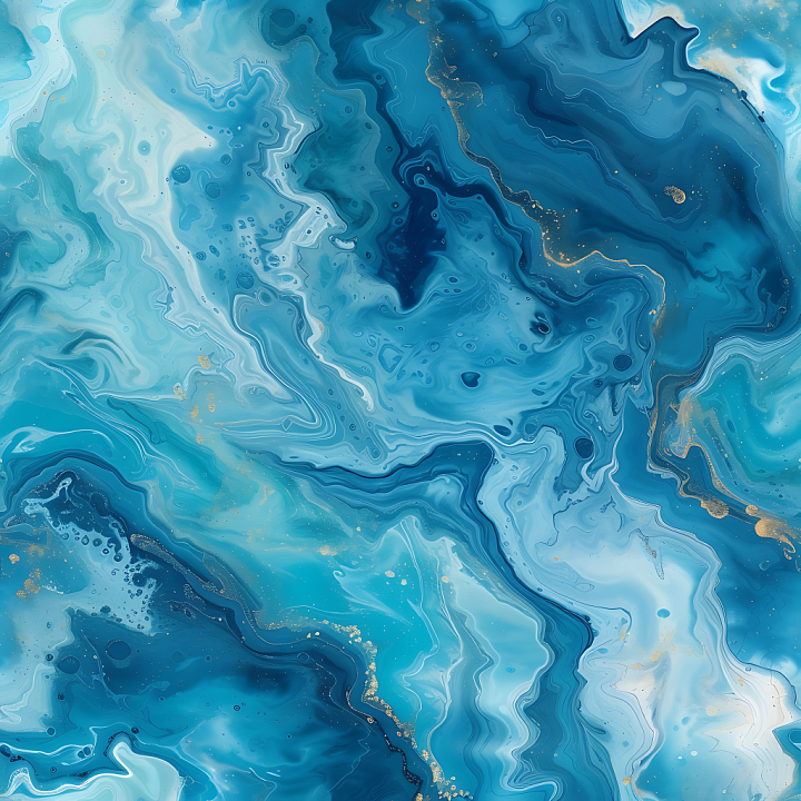 Blue Marble with Fluid Veins and Gold Highlights seamless PBR texture preview