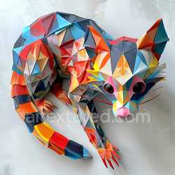 seamless Seamless 3D PBR Texture of Colorful Origami-Inspired Asian Palm Civet Pattern texture 8k free download PBR
