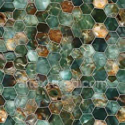 seamless Seamless 3D PBR Marble Mosaic Texture Featuring Green and Brown Polished Stone texture 8k free download PBR