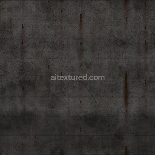 Aged Concrete Damaged Rebar Wall Worn — Seamless PBR Texture