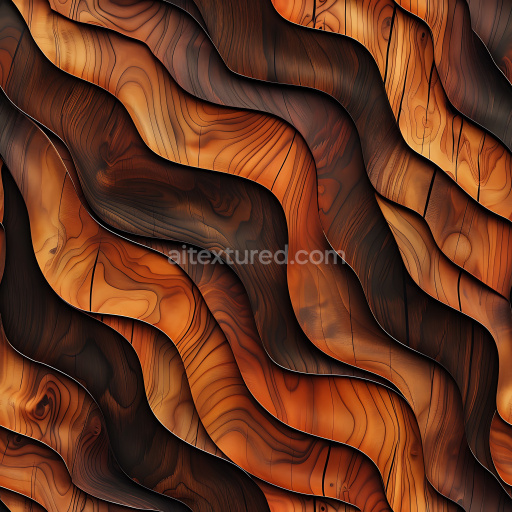 Seamless 3D PBR Texture of Cracked and Layered Wood with Deep Holes