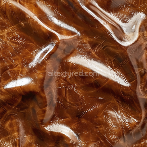 Preview — Seamless 3D PBR glossy waxed brown leather texture with rich wrinkles and highlights