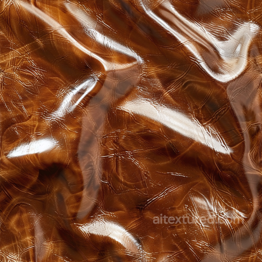 Glossy Waxed Brown Leather Texture With Rich Wrinkles And Highlights seamless Leather PBR texture