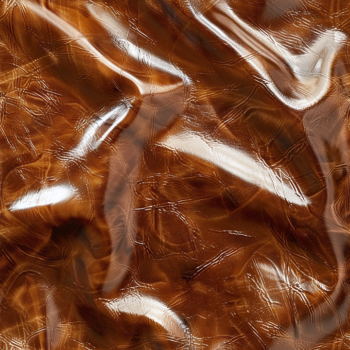 Glossy Waxed Brown Leather With Rich Wrinkles And Highlights seamless PBR texture preview