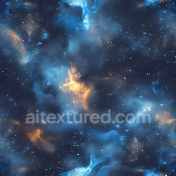 seamless Seamless 3D Space PBR Texture Featuring a Blue and Orange Glowing Nebula texture 8k free download PBR