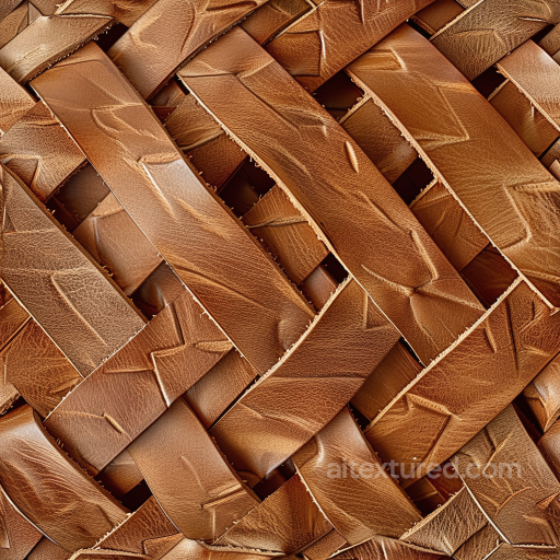 Woven Brown Leather PBR Texture with Natural Grain and Creased Detailing seamless Leather PBR texture