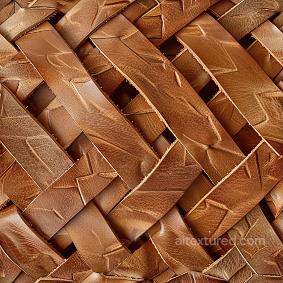 Woven Brown Leather PBR Texture with Natural Grain and Creased Detailing Leather texture preview