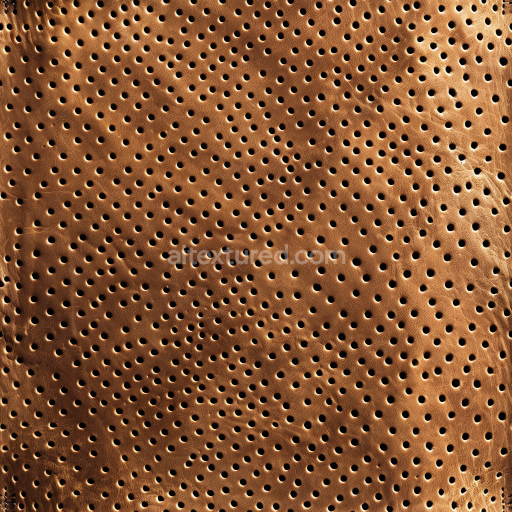 Seamless 3D PBR Texture of Brown Perforated Leather with Subtle Wrinkles