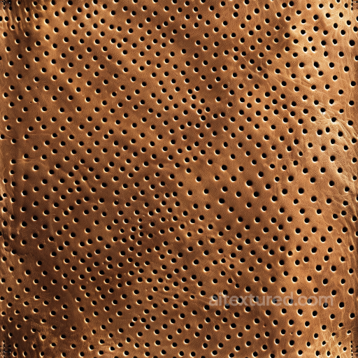 Brown Perforated Leather Seamless Texture with Subtle Wrinkles seamless Leather PBR texture
