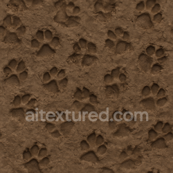 seamless Seamless 3d texture pbr 8k of dog paw prints on muddy wet soil surface texture 8k free download PBR