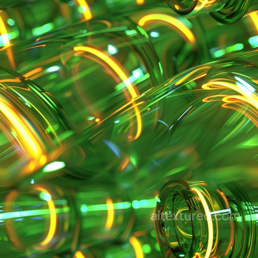 Seamless 3D PBR Texture of Glossy Green Translucent Tubular Forms with Bright Highlights texture preview