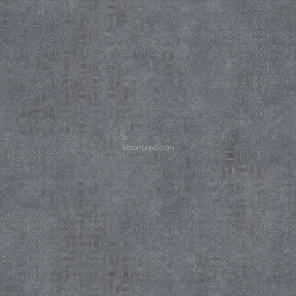 Seamless diamond plate PBR texture with metallic finish