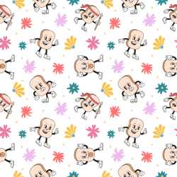 Pattern Bundle - Seamless 3D Pattern PBR Texture with Playful Cartoon Characters and Colorful Floral Motifs texture preview