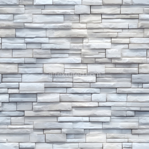 Seamless 3D PBR Cracked White Brick Wall Texture with Subtle Chips and Cracks