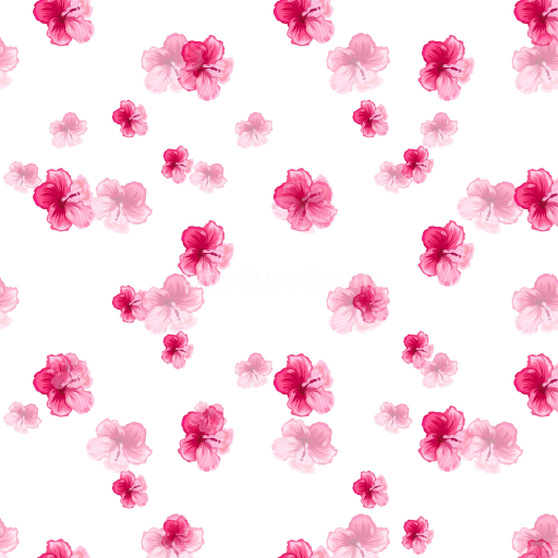 Seamless 3D PBR Texture of Watercolor Cherry Inspired Pink Floral Fabric Pattern
