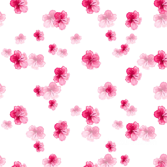 Watercolor Cherry Inspired Pink Floral Fabric Pattern Seamless Texture Watercolor Cherry texture preview