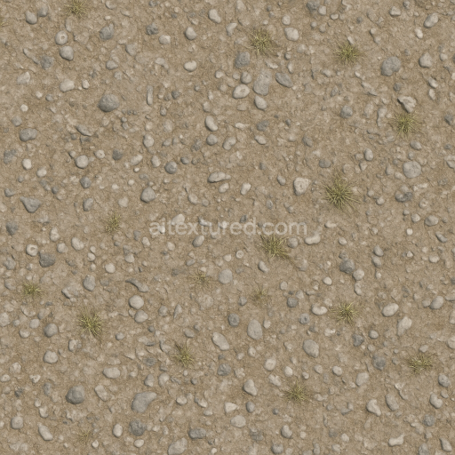 Seamless 3d texture pbr 8k gravel compacted with pebble embedded and weathered edges natural