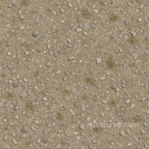 Gravel Compacted With Pebble Embedded And Weathered Edges Natural seamless Park pavement PBR texture