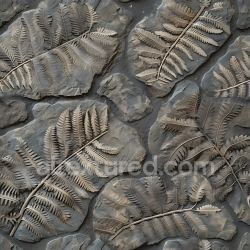 seamless Seamless 3D Fossilized Fern Stone PBR Texture with Detailed Leaf Impressions texture 8k free download PBR