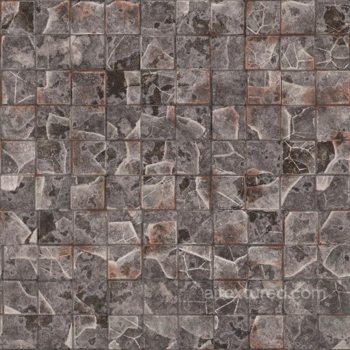 Broken Square Tile Texture | Free PBR texture preview