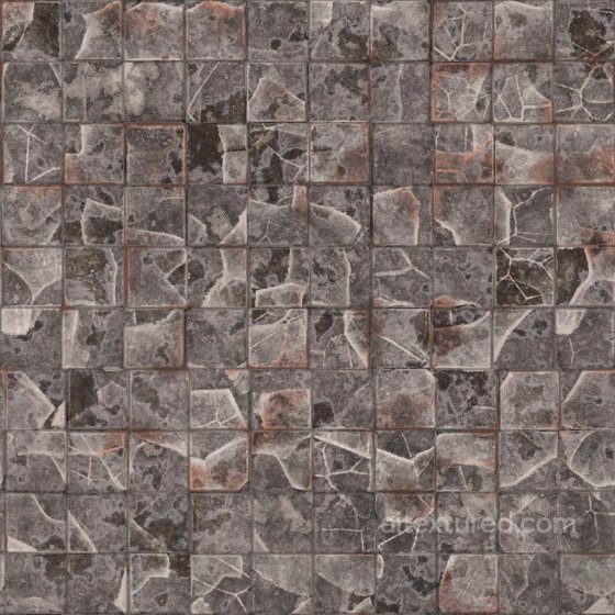 Broken Square Tile Texture | Free PBR Tile texture preview