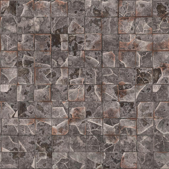 Broken Square Tile seamless PBR texture preview