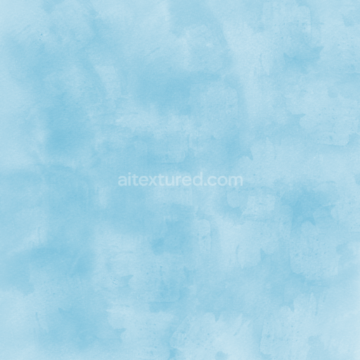 Seamless 3D PBR Sky Blue Watercolor Paper Texture with Soft Subtle Washes