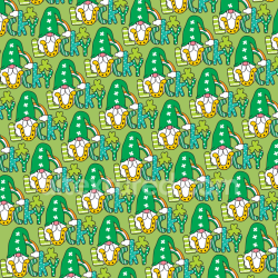 seamless Seamless 3D PBR Digital Paper Texture Featuring St Patrick Gnome and Lucky Patterns texture 8k free download PBR