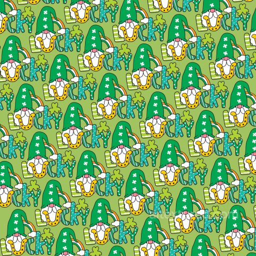 Digital Paper Texture Featuring St Patrick Gnome and Lucky Patterns seamless St patrick digital paper bundle PBR texture