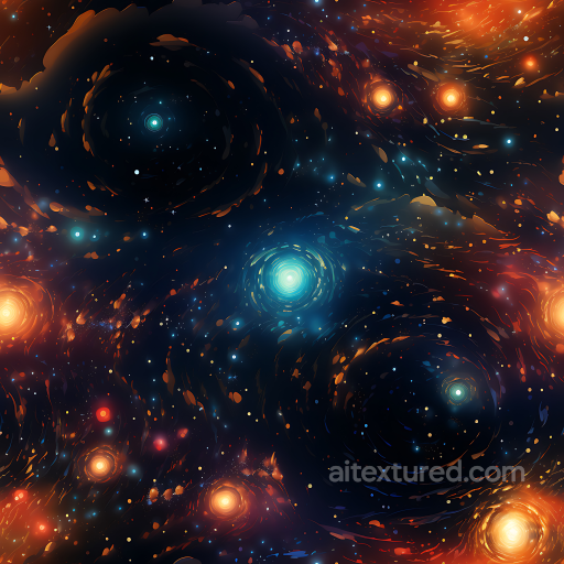 Space PBR Texture Featuring Galactic Swirls and Vibrant Starfield seamless Star, space, planets PBR texture