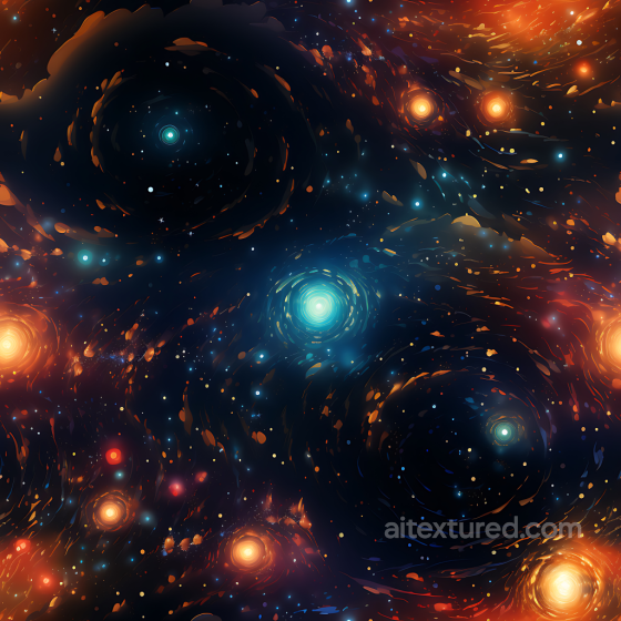 Space PBR Texture Featuring Galactic Swirls and Vibrant Starfield Star, space, planets texture preview
